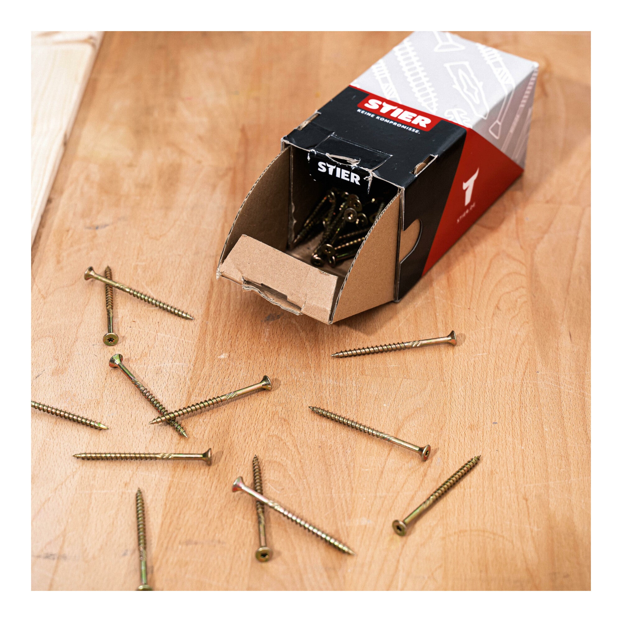 STIER countersunk head chipboard screw 100 pieces 6x100 chromated yellow partial thread