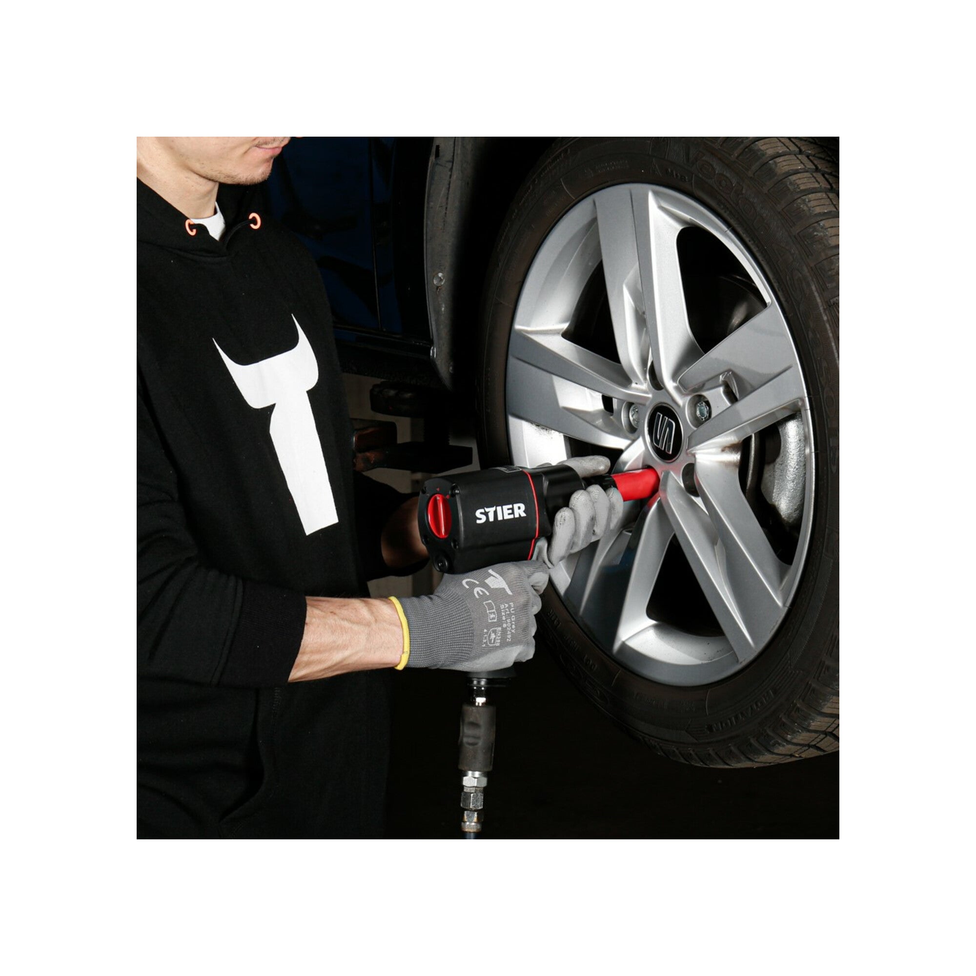 STIER Druckluft Schlagschrauber 17-BBS Satz 8-teilig max. Lösemoment 1.756 Nm