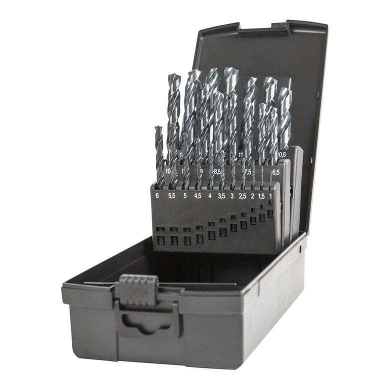 STIER twist drill set (1 to 13 mm) HSS-R metal drill steel drill 25 pieces