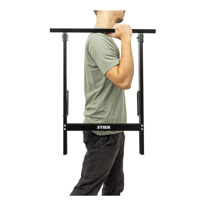 STIER steel workbench 100 kg foldable sawhorse jackstand folding trestle