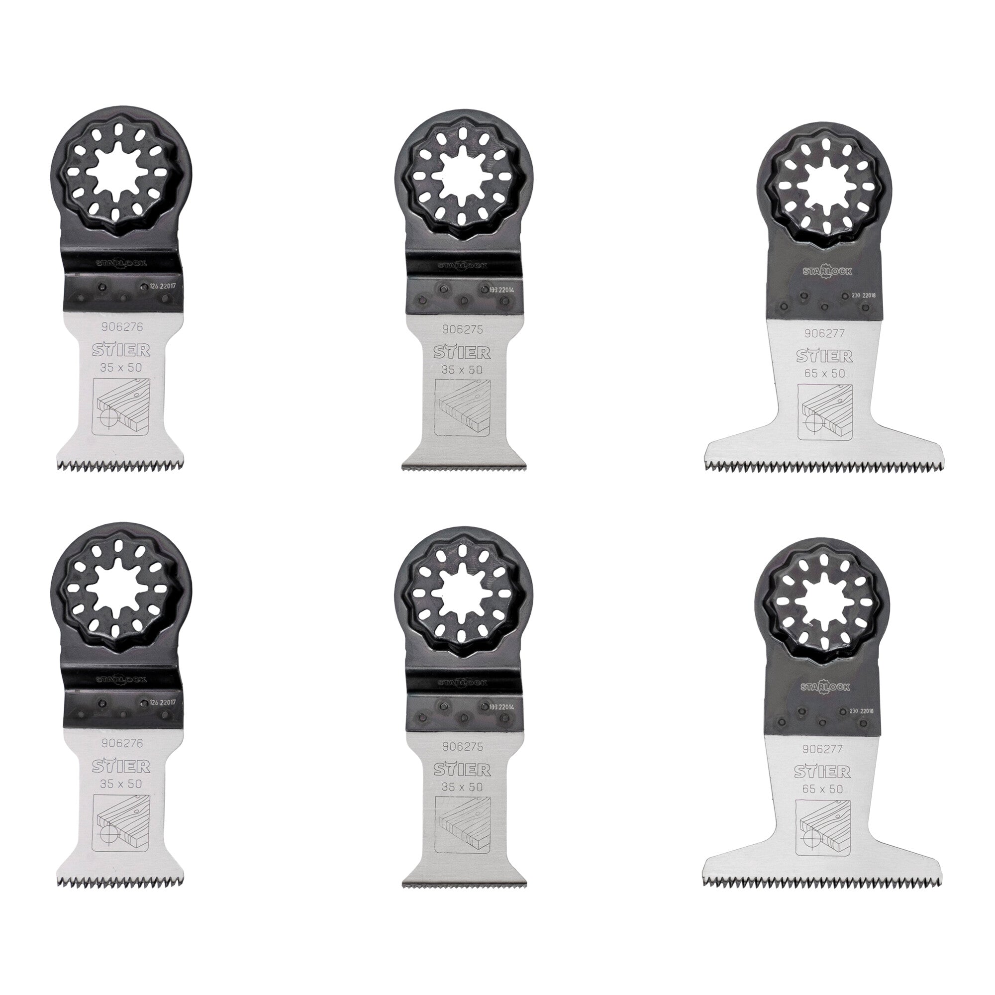 STIER Starlock Multitool Saw Blades for Wood, 6-Piece | Set of Saw Blades for Wood |