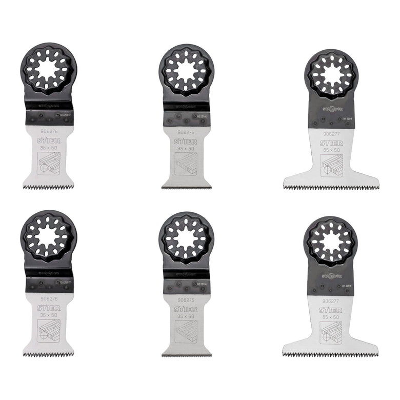 STIER Starlock Multitool Saw Blades for Wood, 6-Piece | Set of Saw Blades for Wood |