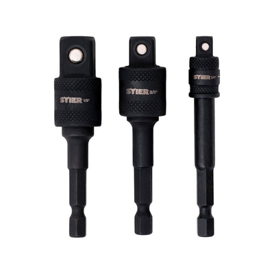 STIER bit adapter set 3-piece 1/4 sockets 3/8 and 1/2 inch socket wrench