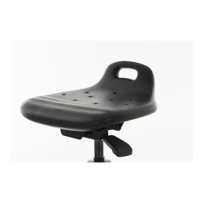 STIER Stehhilfe mit Gleitern und Fußring Sitzhöhe 640-890mm PU-Sitz mit Tragegriff