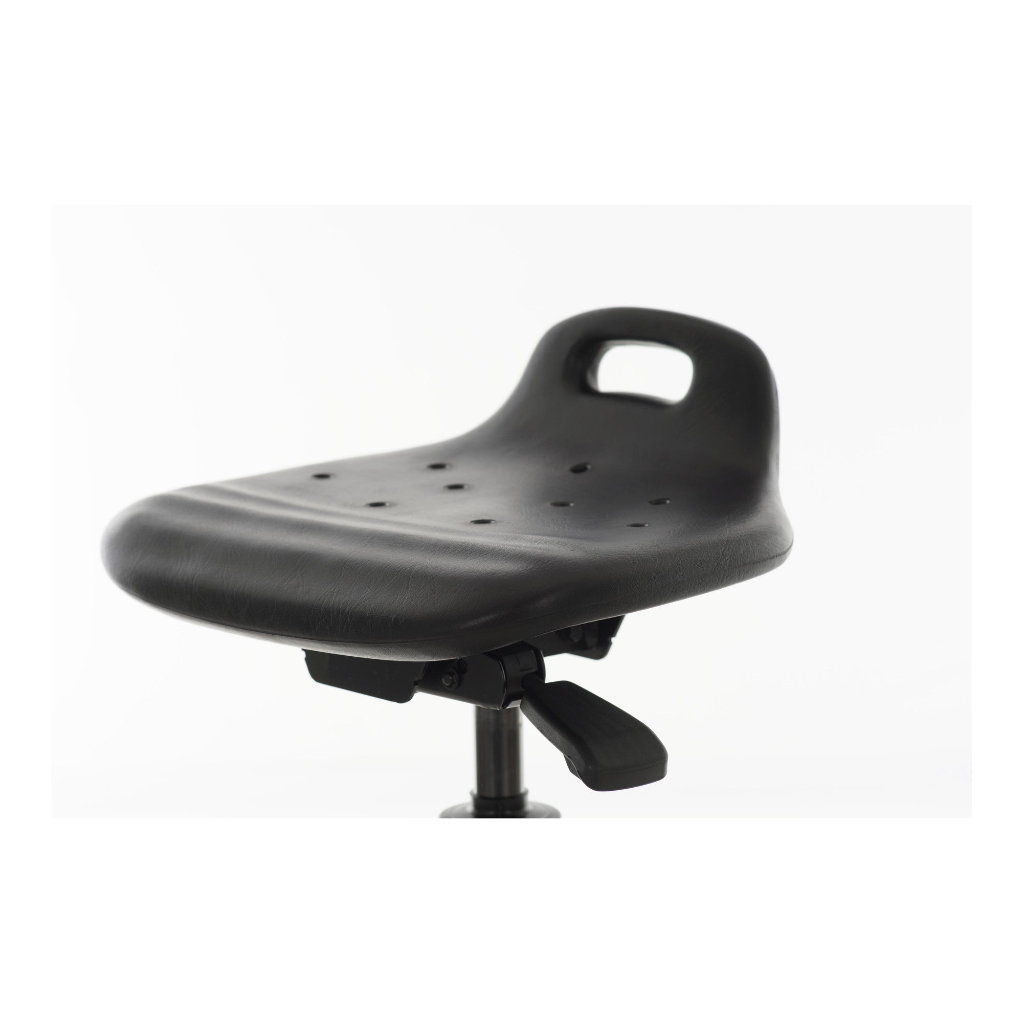 STIER Stehhilfe mit Gleitern und Fußring Sitzhöhe 640-890mm PU-Sitz mit Tragegriff