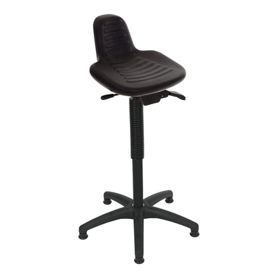 STIER standing aid with floor gliders, height-adjustable seat height 580-840 mm, PU seat