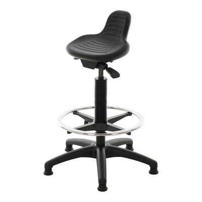 STIER standing aid with gliders and foot ring seat height 640-890 mm PU seat with