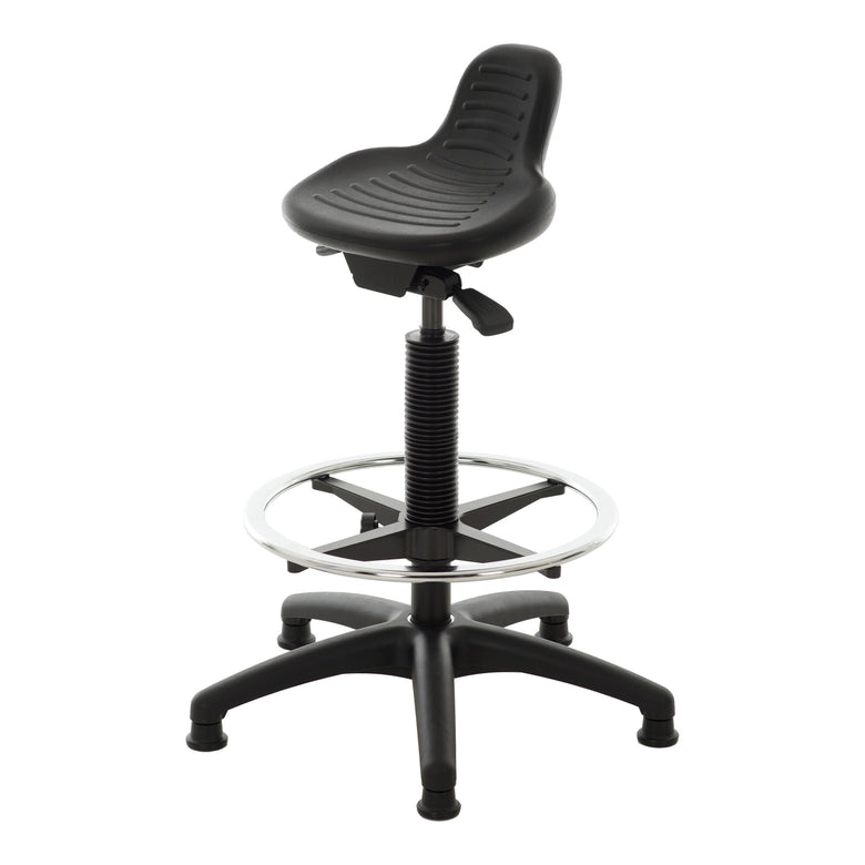 STIER standing aid with gliders and foot ring seat height 640-890 mm PU seat with