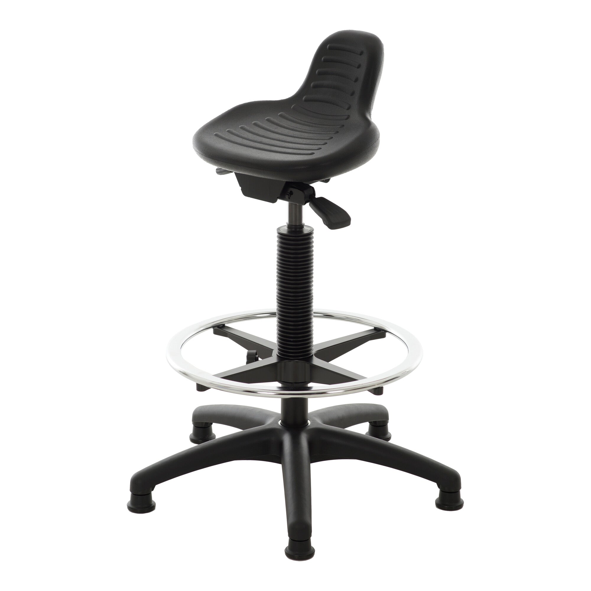 STIER Stehhilfe mit Gleitern und Fußring Sitzhöhe 640-890 mm PU-Sitz mit