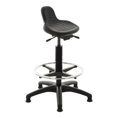 STIER Stehhilfe mit Gleitern und Fußring Sitzhöhe 640-890 mm PU-Sitz mit