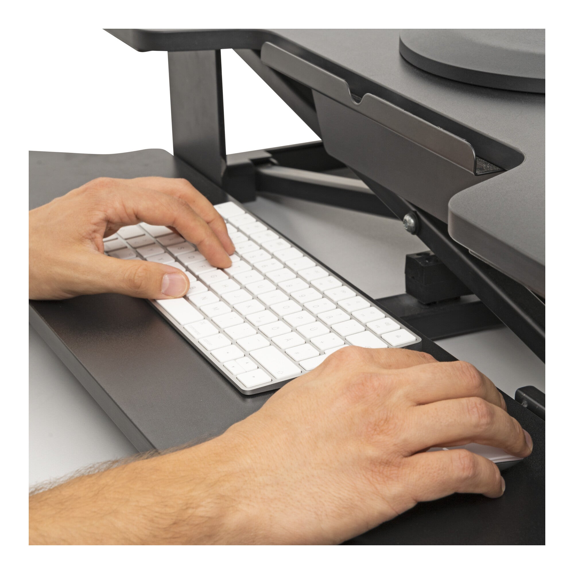 STIER standing desk converter hydraulic height adjustment 16 - 47 cm high