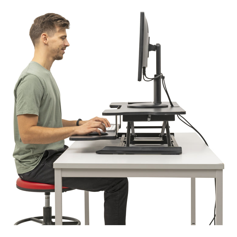 STIER standing desk converter hydraulic height adjustment 16 - 47 cm high