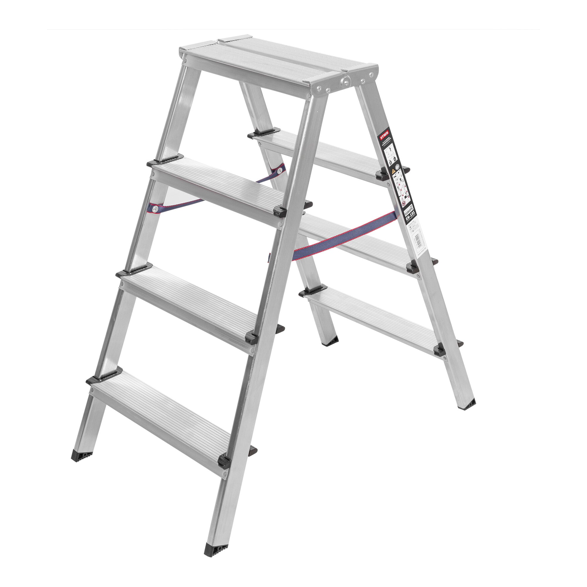 STIER Stepladder 2x4 steps double-sided accessible light robust Safe
