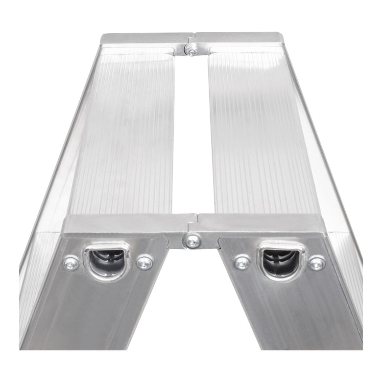 STIER Stufen Stehleiter Premium 2x4 Stufen beidseitig begehbar, Alu-Sicherheits-Stehleiter, Mehrzweckleiter