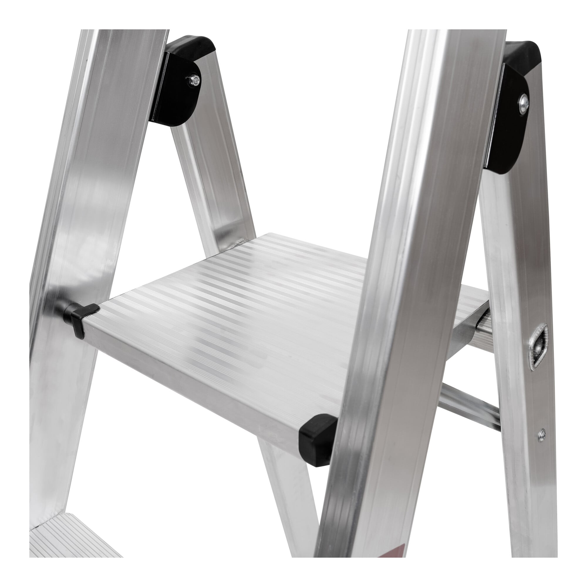 STIER Stepladder Premium 4 steps one-sided access, aluminum safety stepladder, multi-purpose ladder