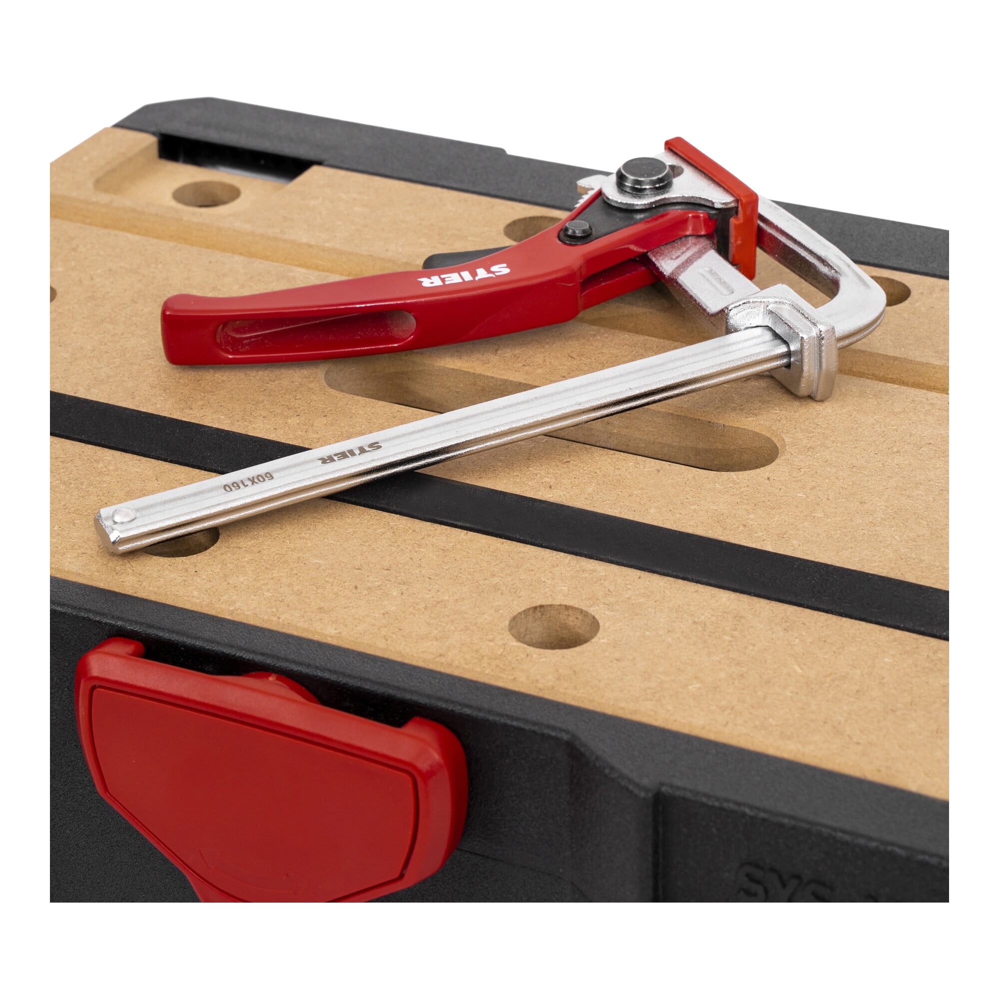 STIER Systainer set MFT T-Loc with 4 STIER lever clamps, 5-piece perforated plate