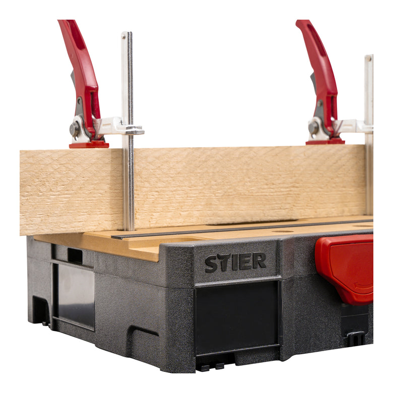 STIER Systainer set MFT T-Loc with 4 STIER lever clamps, 5-piece perforated plate