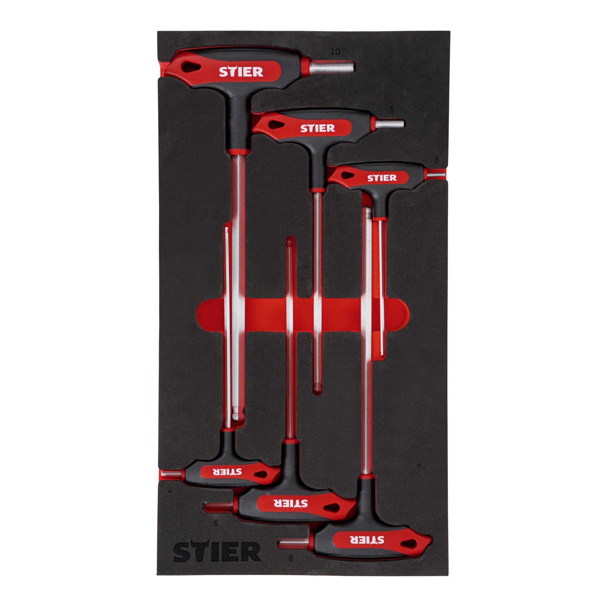 STIER T-Griff-Schraubendreher-Set, 6kt 3-10 mm (6-tlg.) Torx TX6-TX30 mm