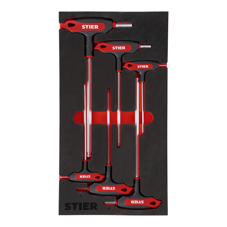 STIER T-Griff-Schraubendreher-Set, 6kt 3-10 mm (6-tlg.) Torx TX6-TX30 mm