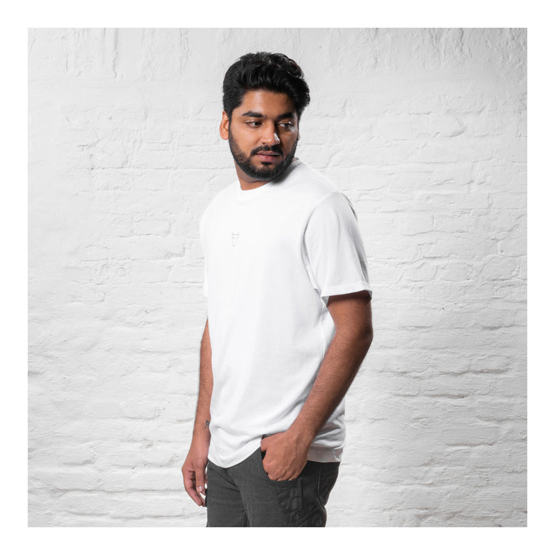 STIER T-Shirt embro essential organic cotton L white