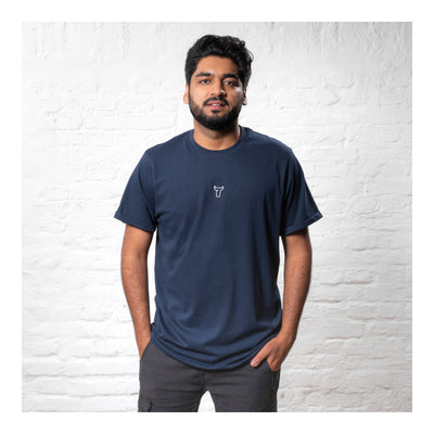 STIER T-Shirt embro essential organic cotton M navy