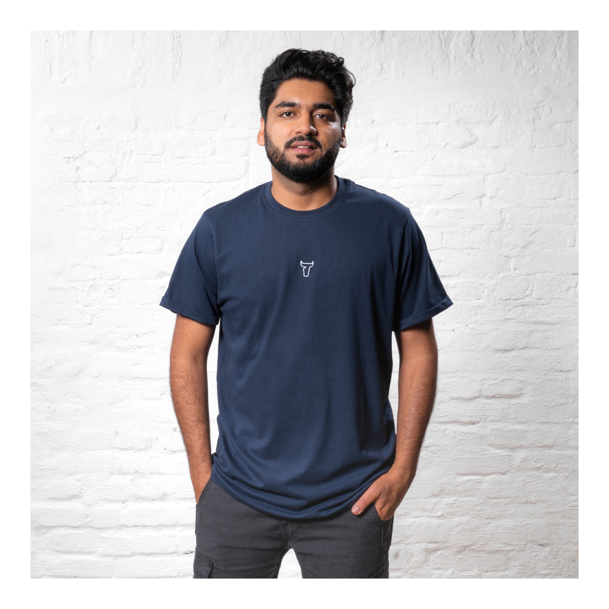STIER T-Shirt embro essential organic cotton S navy