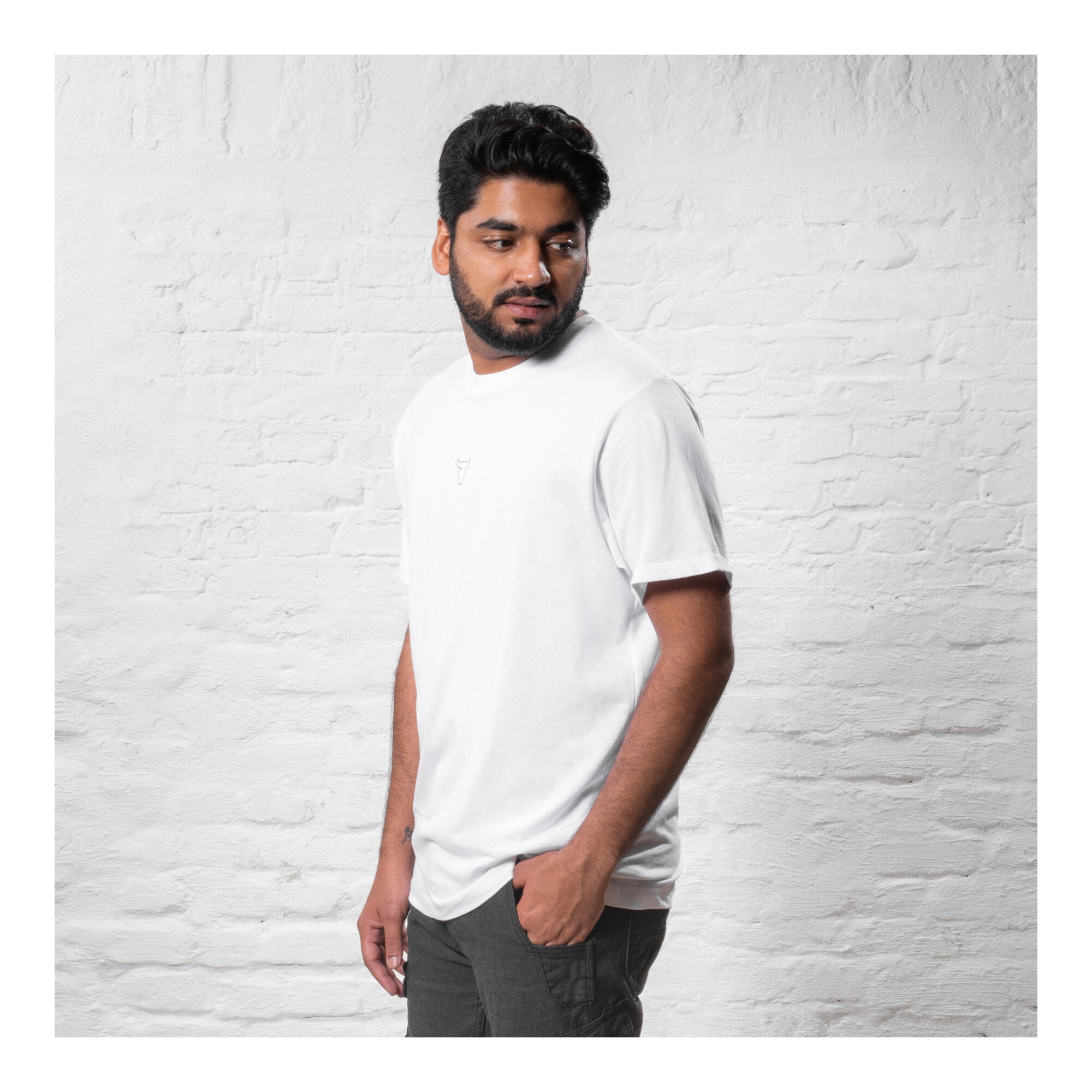 STIER T-Shirt embro essential organic cotton S white