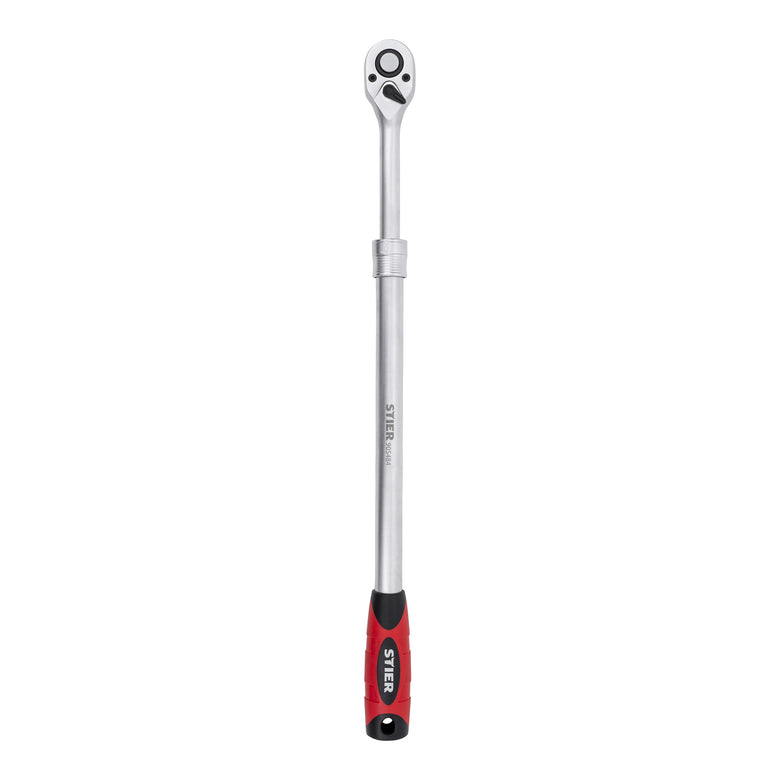 STIER telescopic reversible ratchet 1/2 inch 2-component handle with quick release length