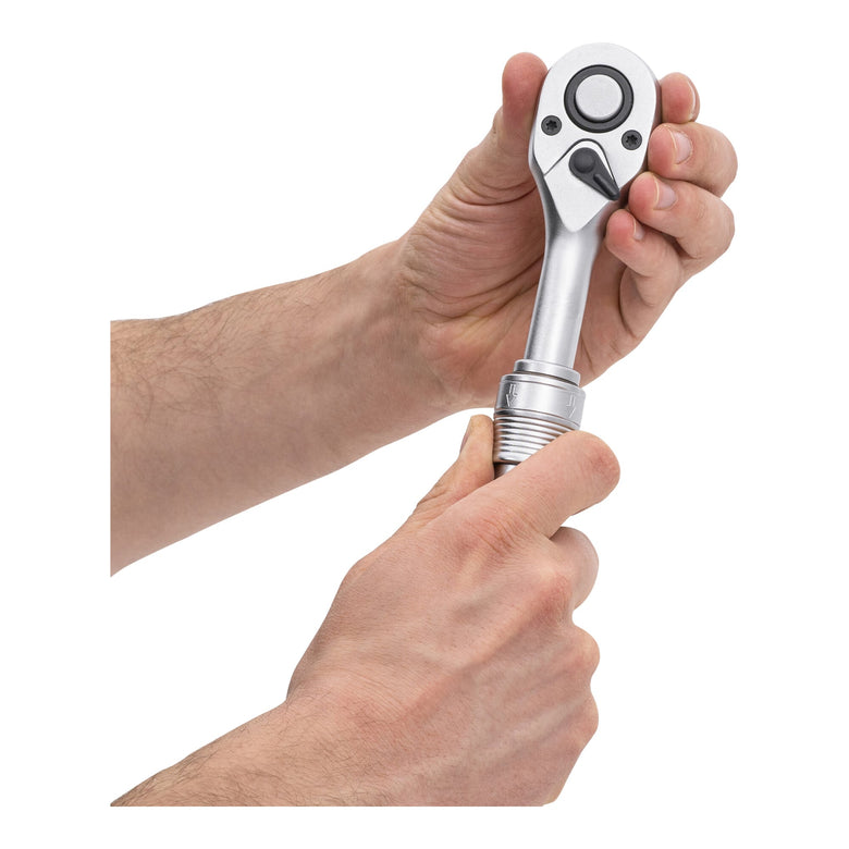 STIER telescopic reversible ratchet 1/2 inch 2-component handle with quick release length