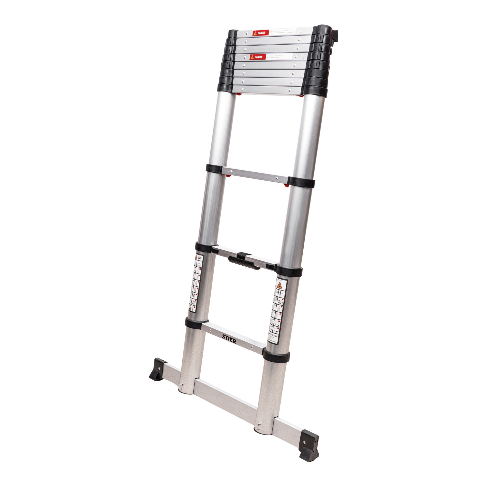 STIER telescopic ladder premium 3.2 to 3.8m stepladder aluminum folding ladder