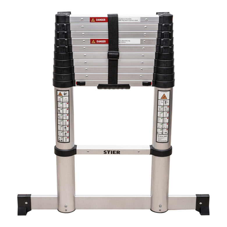 STIER telescopic ladder premium 3.2 to 3.8m stepladder aluminum folding ladder