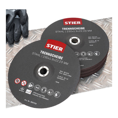 STIER Trennscheiben Stahl Maße: 230 x 1,9 x 22,23; Form 42 Stahlguss etc.