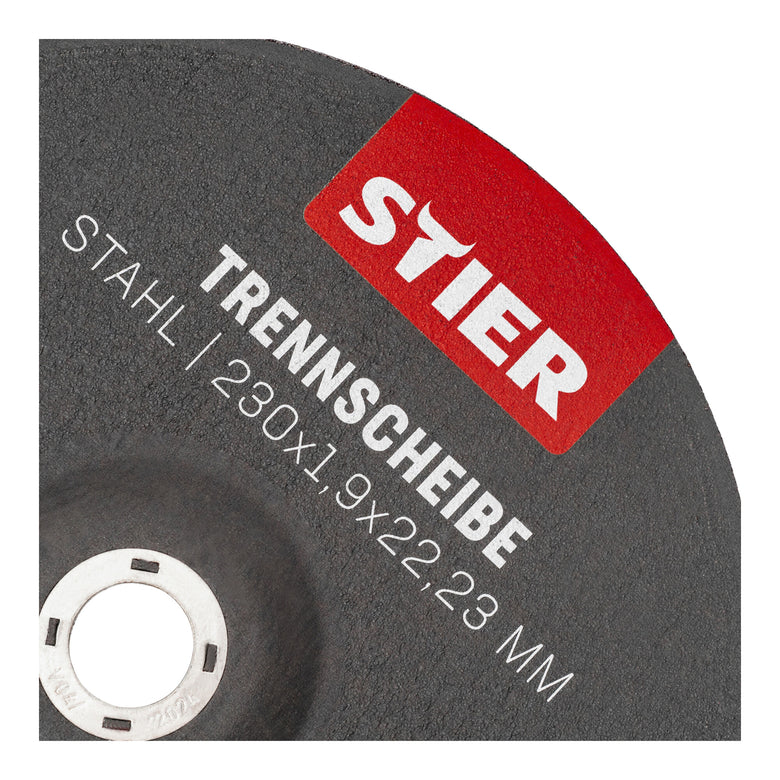 STIER Trennscheiben Stahl Maße: 230 x 1,9 x 22,23; Form 42 Stahlguss etc.