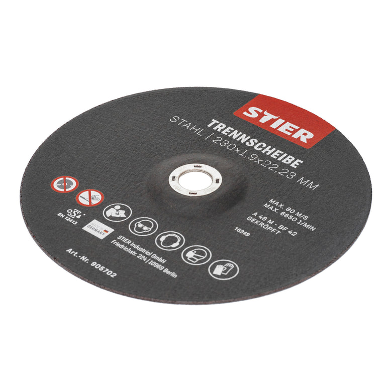STIER Trennscheiben Stahl Maße: 230 x 1,9 x 22,23; Form 42 Stahlguss etc.