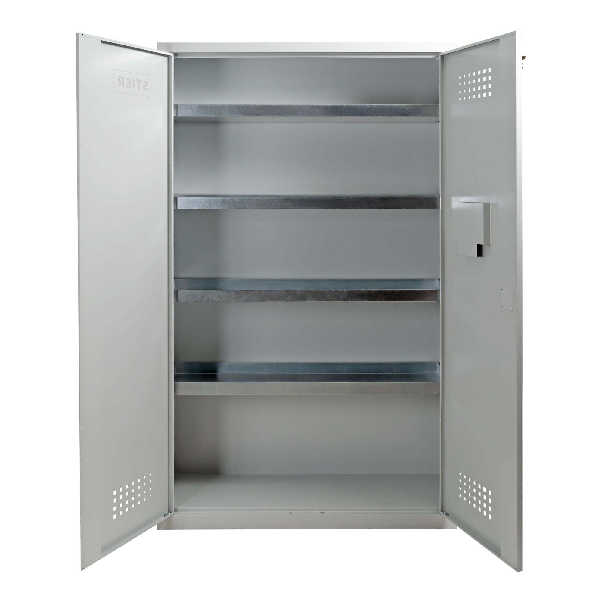 STIER Umweltschrank, mit 4 verzinkten Wannenböden, div. Größen, abschließbar
