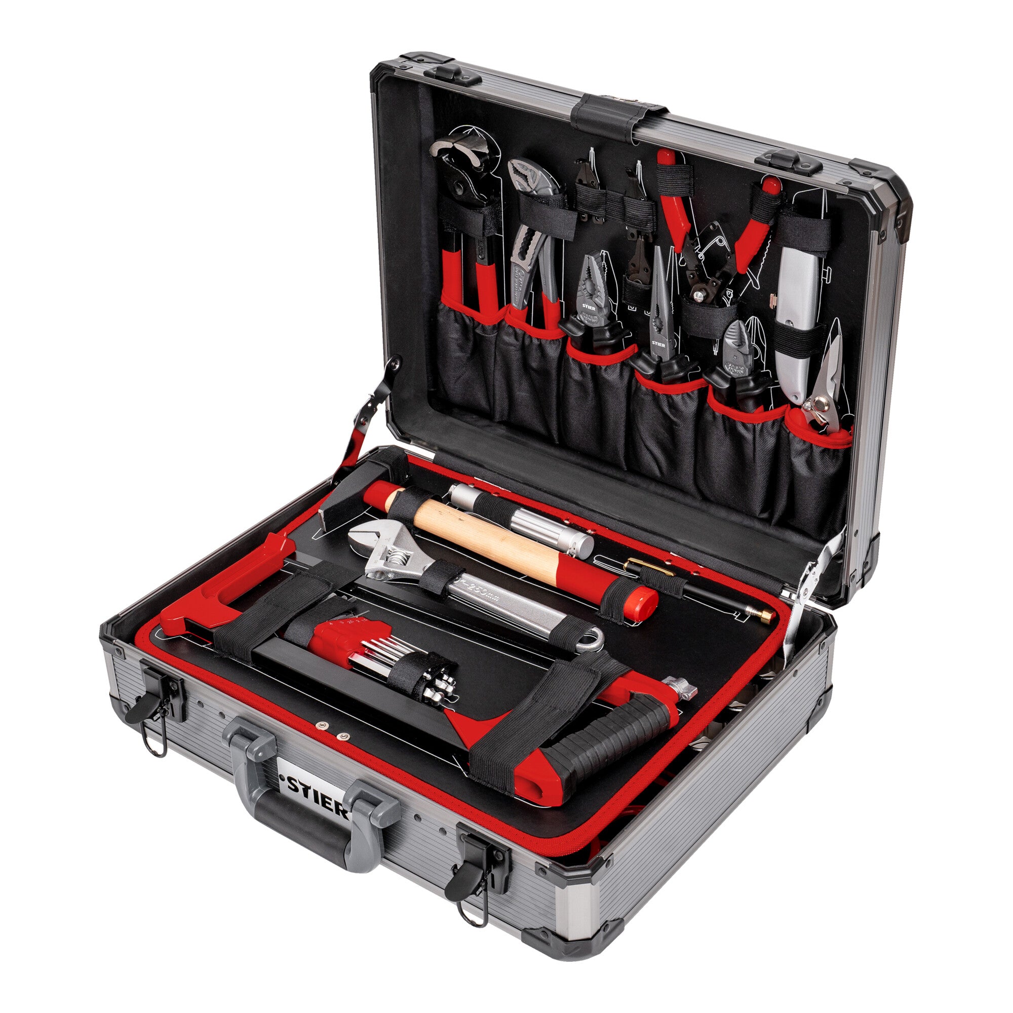 STIER universal tool case 144 pieces equipped tool case made of aluminum