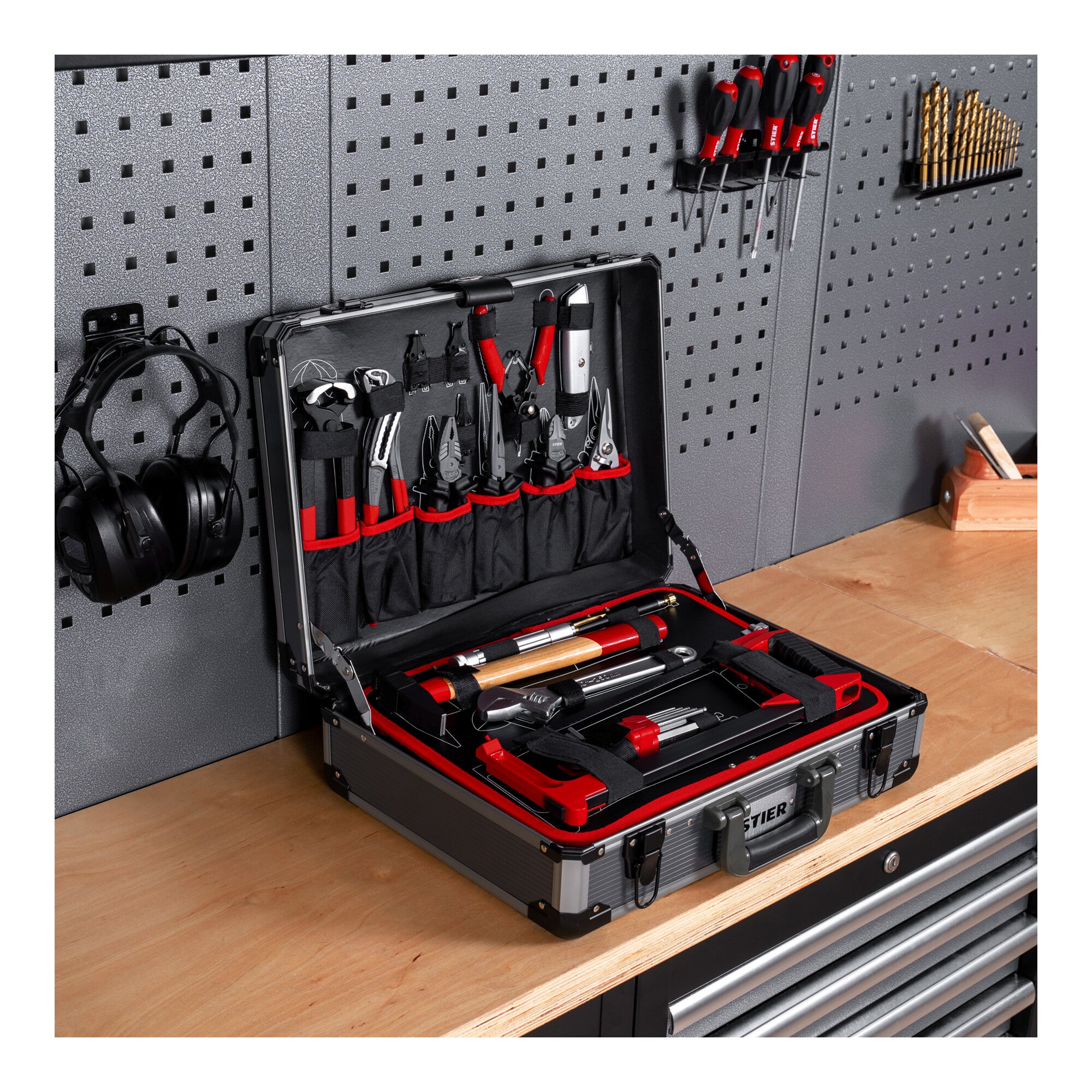 STIER universal tool case 144 pieces equipped tool case made of aluminum