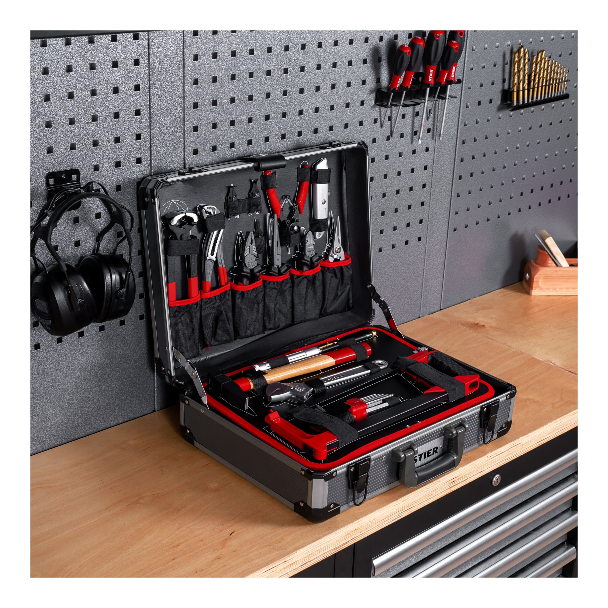 STIER universal tool case 144 pieces equipped tool case made of aluminum