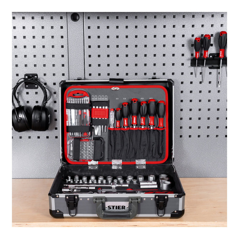 STIER universal tool case 144 pieces equipped tool case made of aluminum