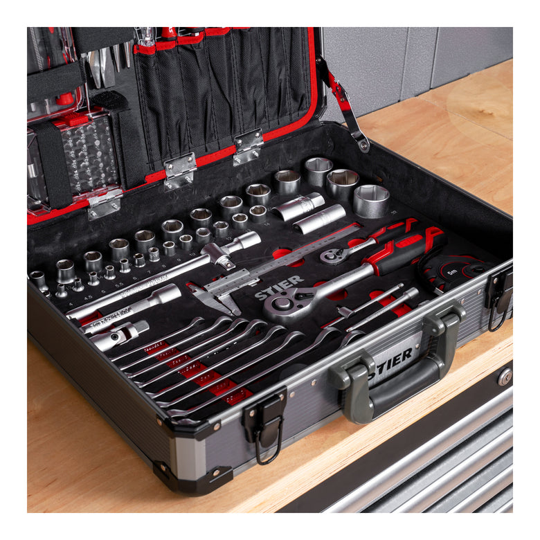 STIER universal tool case 144 pieces equipped tool case made of aluminum