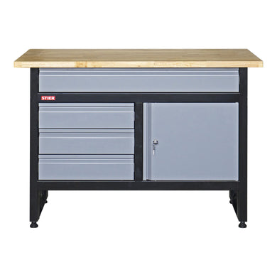 STIER Werkbank Basic 4 Schubladen Belastbarkeit 300 kg BxTxH 1200x600x840 mm mit
