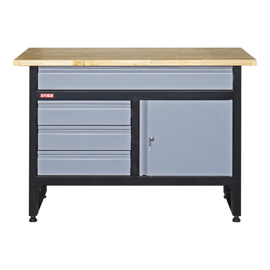 STIER Werkbank Basic 4 Schubladen Belastbarkeit 300 kg BxTxH 1200x600x840 mm mit