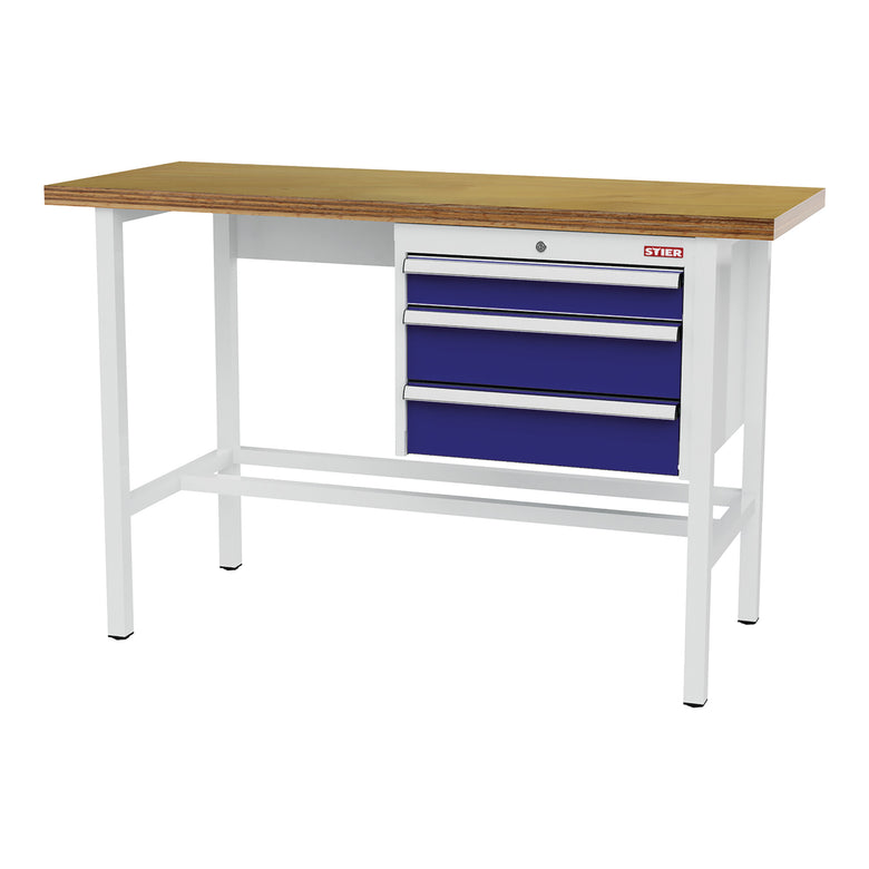 STIER Werkbank mit 1x100 2x150 mm Schubladen BxTxH 1500x600x960 mm RAL 7035 /