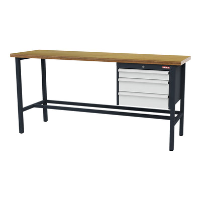 STIER Werkbank mit 1x100 2x150 mm Schubladen BxTxH 2000x600x960 mm RAL 7016 /