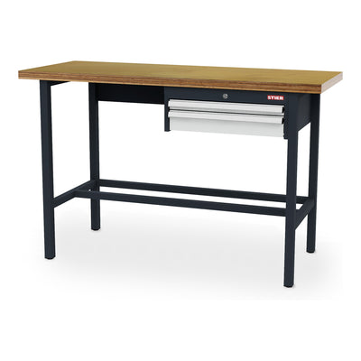 STIER workbench with 1x50 1x100 mm drawers WxDxH 1500x600x960 mm RAL 7016 / RAL