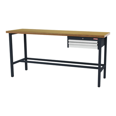 STIER Werkbank mit 1x50 1x100 mm Schubladen BxTxH 2000x600x960 mm RAL 7016 / RAL