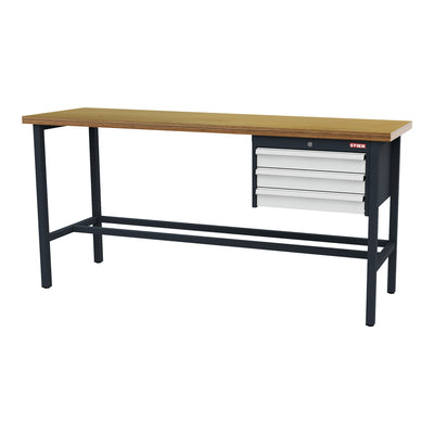 STIER workbench with 3x100 mm drawers WxDxH 2000x600x960 mm RAL 7016 / RAL 7035