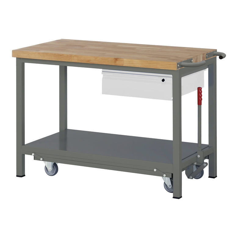 STIER Werkbank Premium mit abs. Fahrgestell und 1 Schublade