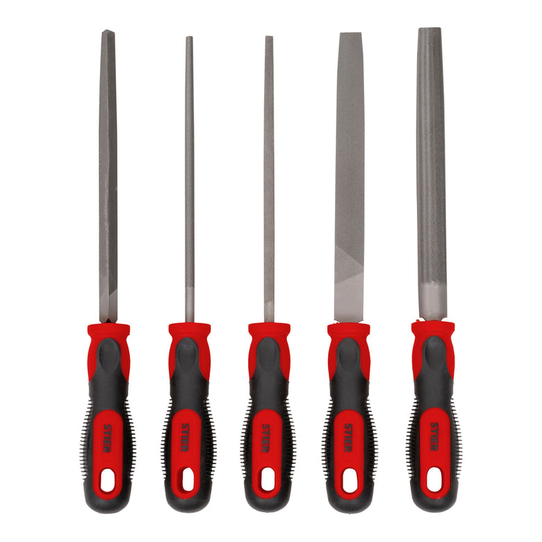 STIER workshop file set, 200 mm H2, 5 pieces in soft foam insert (EVA)