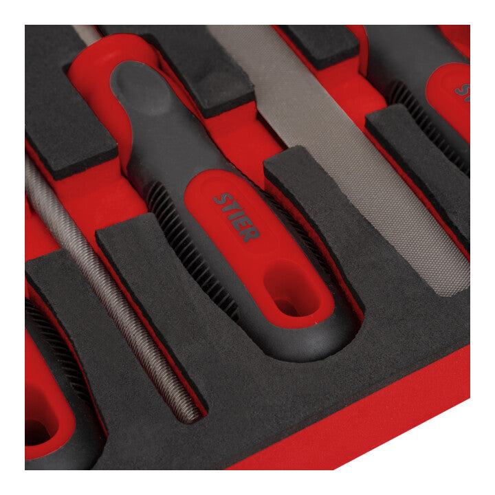 STIER workshop file set, 200 mm H2, 5 pieces in soft foam insert (EVA)